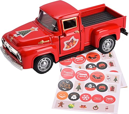 Decoración vintage de camión, vehículo de metal para adornos de granja, mini camión, adornos para el hogar, camión con ruedas móviles, adornos de