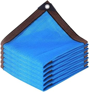 Sun Shade Sail, Garden Sun Shade Netting, UV Resistant Fabrics for Greenhouse, Patio, Carports Color Blue, Size 3x3m10x10ft