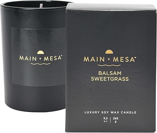 Vista 6 de Main + Mesa Vela de cristal negro mate en caja de regalo, 9.3 onzas, tiempo de combustión de hasta 60 horas