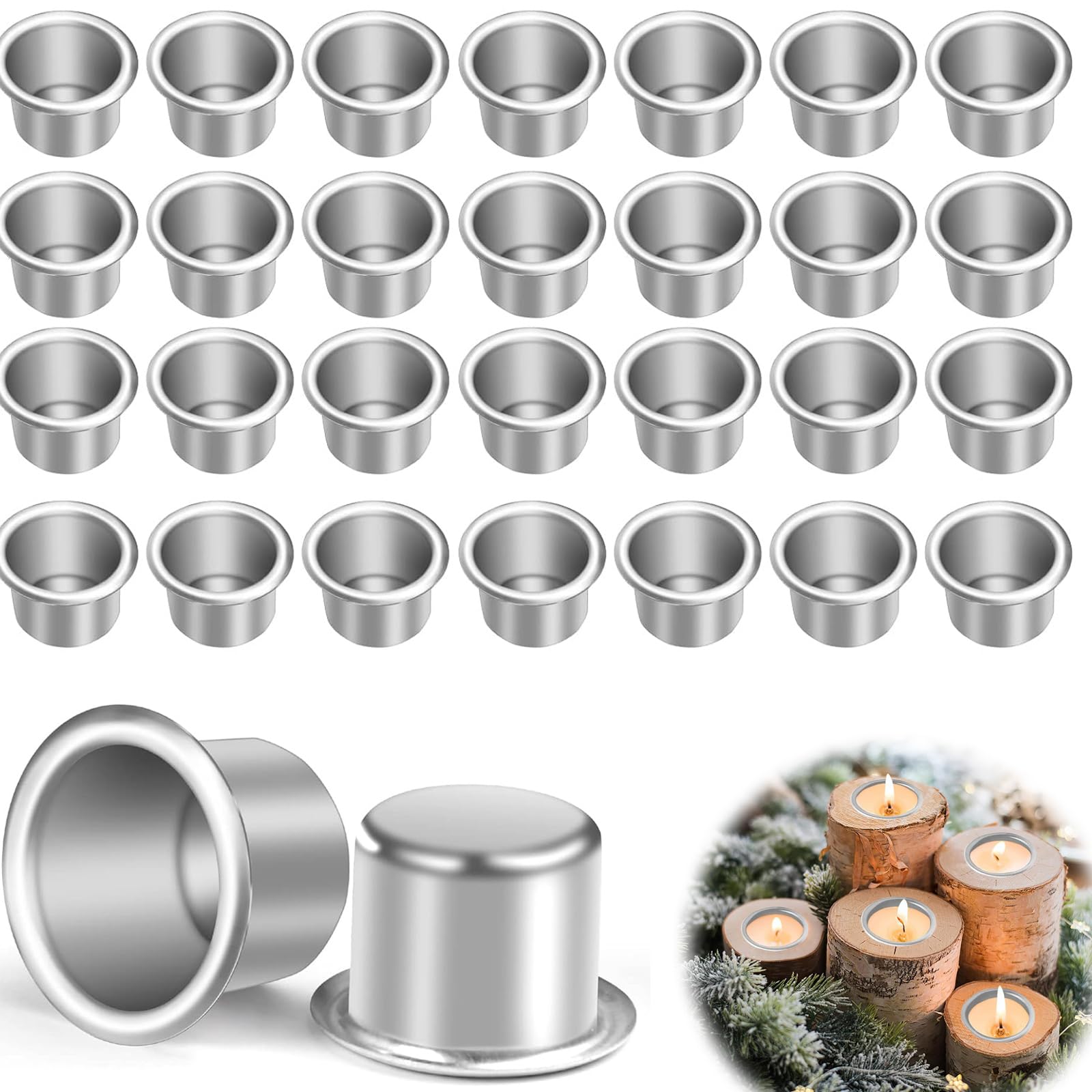 30 Stück Kerzenhalter Mini - Aluminium Kerzentüllen Für Deko