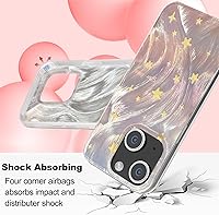 Vista 420 de I-MGAE-IN-AR - Funda diseñada para iPhone 12 y 12 Pro, diseño de mariposa plateada brillante, funda protectora de poliuretano termoplástico, suave