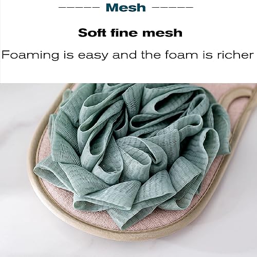 Miniatura 6 de Paquete de 2 guantes de esponja de baño para ducha, esponja, esponja, exfoliantes suaves para pieles sedosas, accesorios de baño de belleza