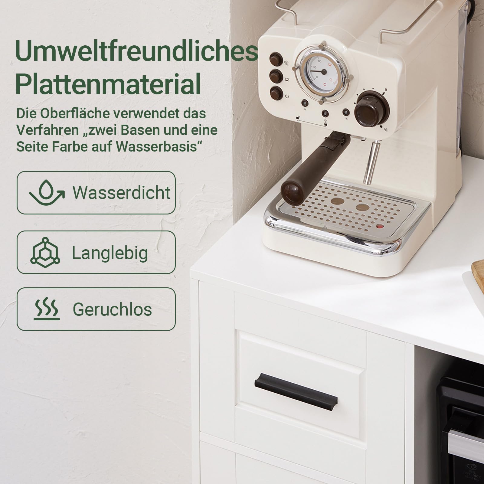 SoBuy Küchenwagen Mikrowellenschrank, Kücheninsel mit Rädern, Mobili Küchenwagen, Mikrowellenständer, Carrello Mobile für Esszimmer und Büro B88,5 x H89 x T40 cm Weiß FSB78-W