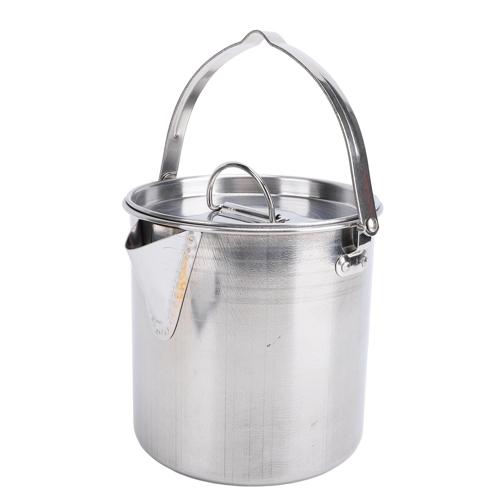 BAFOVY 1.2L Camping Kettle, Stainless Steel Outdoor Cooking Kettle with Double Layer Design, Ideal for Camping, Hiking, Gathering, Teapot and Coffee Pot, Hot Drinks Anytime, Anywhere