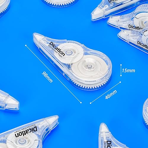 Miniatura 8 de Cinta correctora blanca paquete de 10 unidades, aplicador de rodillo fácil de usar, secado instantáneo, película de PET sin atascos, correcciones