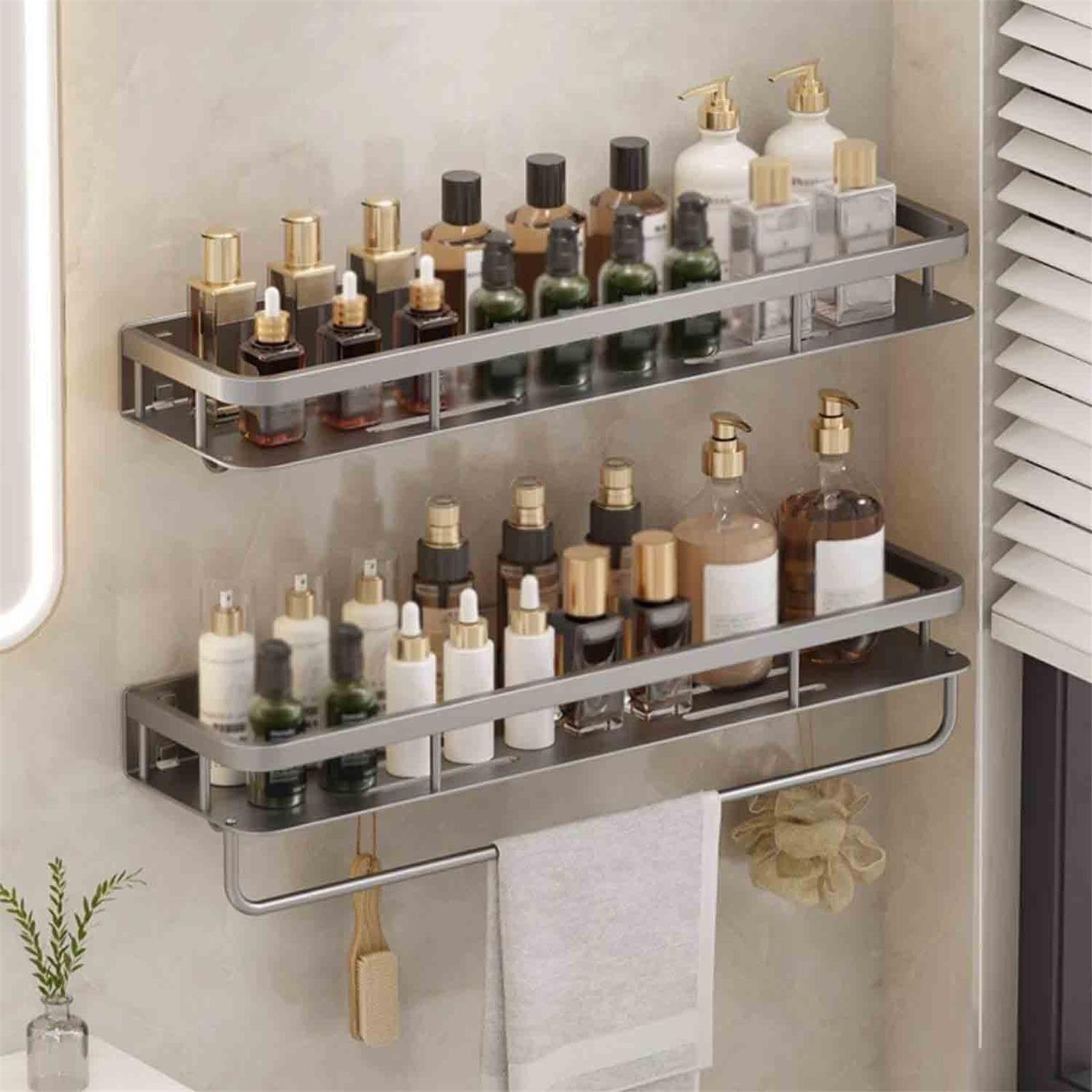 Duschregal Wandmontierter Dusch-Caddy, Badezimmer-Aufbewahrungsregale(Groß)