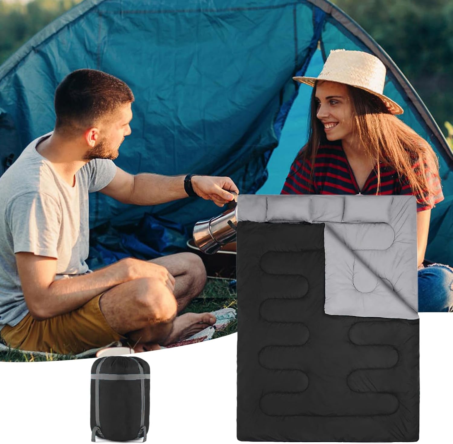 寝袋 シュラフ 封筒型 キャンプ 寝袋 軽量 収納バッグ付き 2個セット 楽天市場】CANWAY 寝袋 2人用 シュラフ 防水 スリーピングバッグ