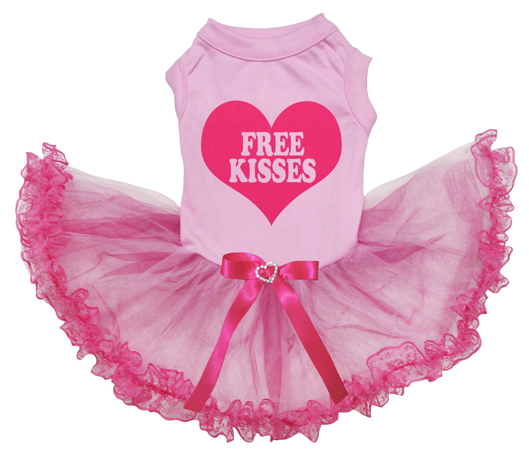 Robe pour chien Free Kisses rose pour les promenades en ville et les fêtes