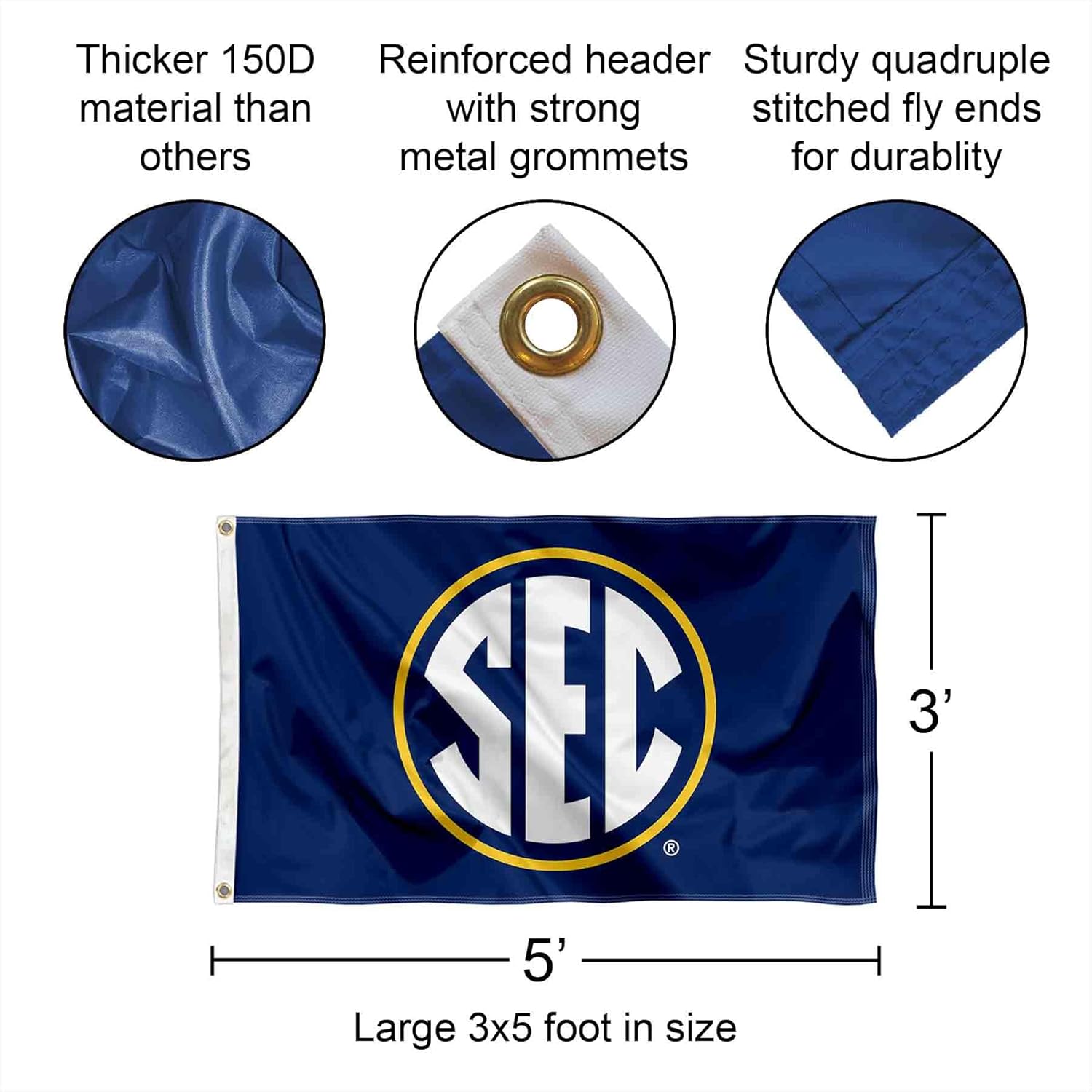 SEC Logo Flag Large 3x5 - Image 2