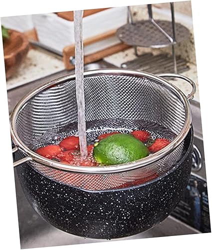BESTonZON Cestas de metal Cestas de plástico de frutas de plástico Colador inoxidable Freír ensalada Cuenco de lavado de frutas y verduras Cesta de