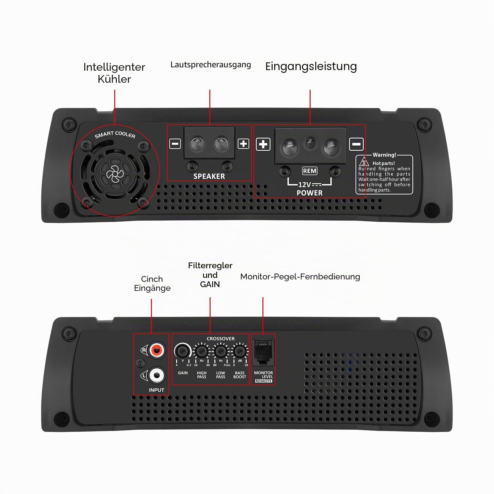 Taramps HD3000-1 Vollbereich-Monoblock-Verstärker, 3000 W, 1 Ohm, Auto-Audio