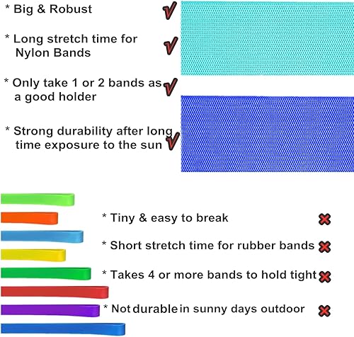 Miniatura 5 de Paquete de 8 bandas para toallas, clips de toalla de playa para sillas de playa, piscina y crucero, clips para toallas (azul y turquesa)