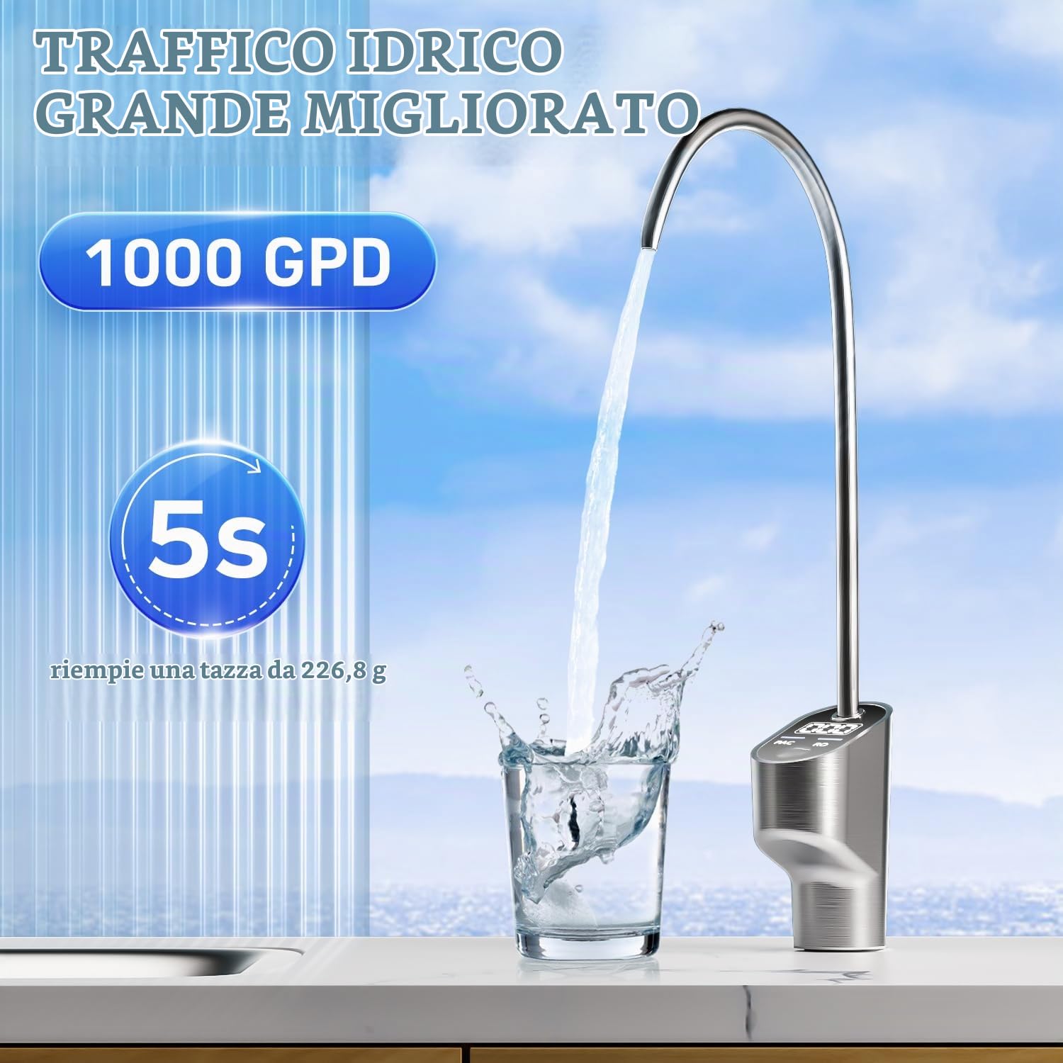Vortopt RO Filtro di ricambio compatibile con sistema di filtraggio dell'acqua ad osmosi inversa DR2-1000GPD (bianco e nero), 24-36 mesi