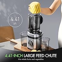 Vista 3 de Máquinas exprimidoras, exprimidor de prensa en frío con canal de alimentación ancho, exprimidores de masticación lenta para verduras y frutas