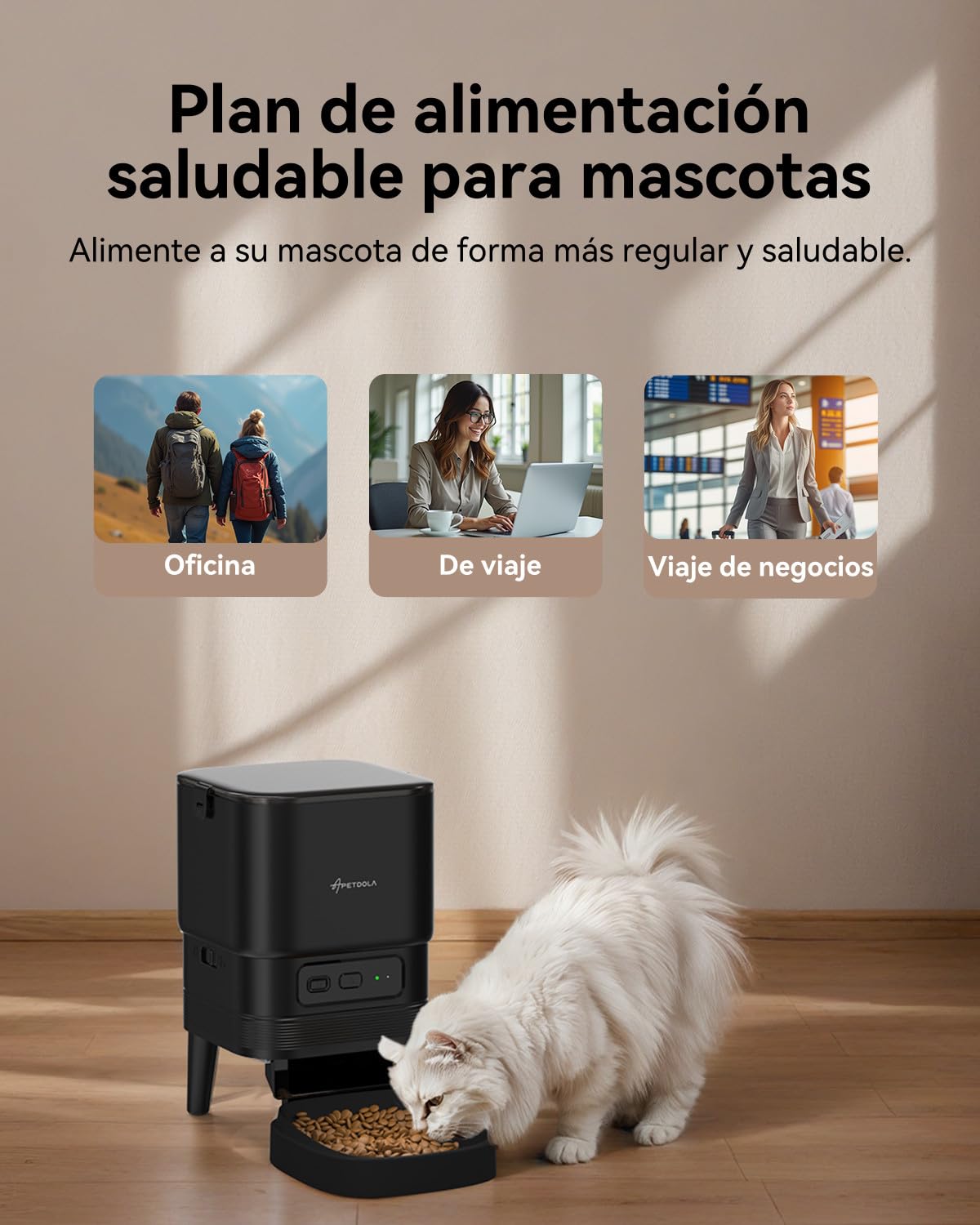 Alimentador automático para Gatos, 2.4G WiFi Comedero para Gatos con Control App, 4L Comedero Automático con Funcionamiento de Batería, 10s Grabación de Voz, 1-10 Comidas para Gato y Perro (Ferroso)