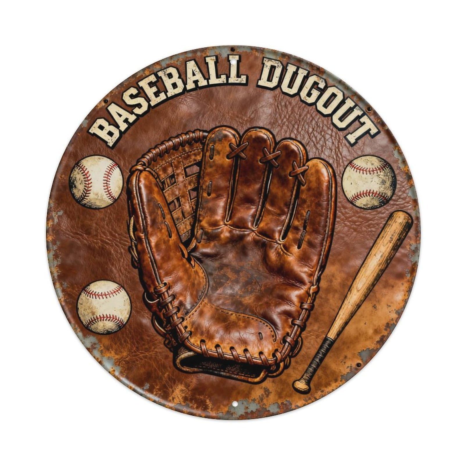 BASEBALL DUGOUT Metal Tin Sign Plaque