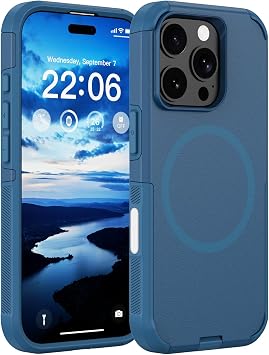 Diverbox iPhone 16 Pro Max Case, Compatible with MagSafe with Port Protection Screen Protector with Camera Control Button, Slim Tough Phone Case for i Phone 16 Pro Max Blue