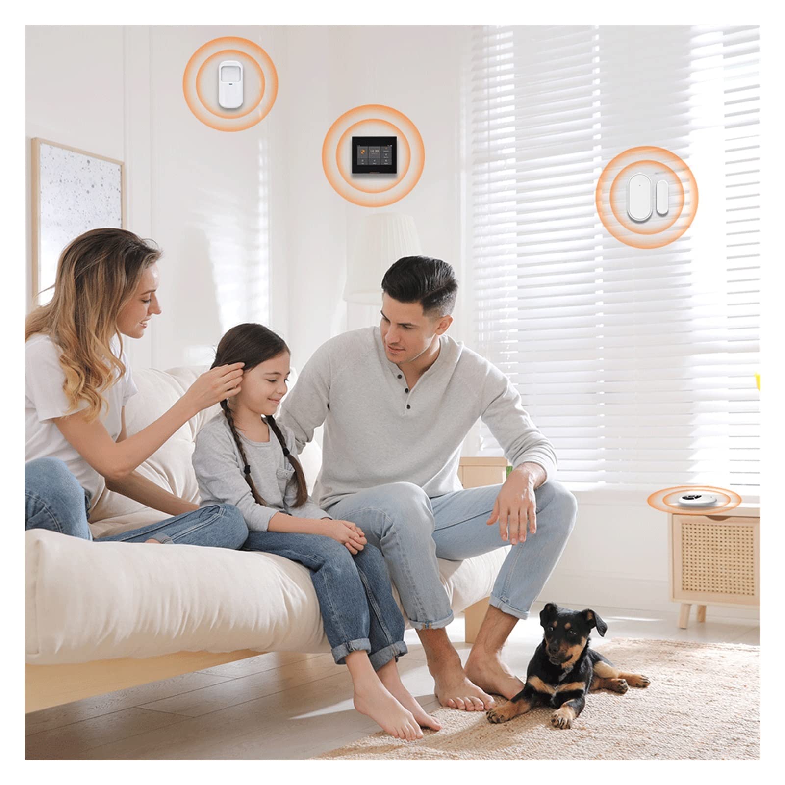 Kit Allarme Casa, Wi-Fi GSM HD. Home Security Allarm System Kit scassinatore wireless 433MHz Tocco completo Anti-impronta digitale Supporto Smart Life(Ost-H501-HD-2G-panel)