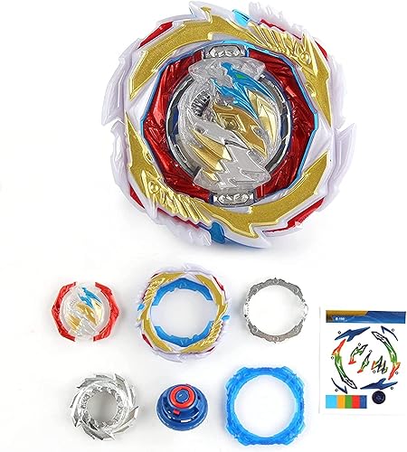 Miniatura 167 de Metal Fusion Games Blade Toy Set Sparking Launcher Grip Bey Battling Top Burst Booster B-122 Starter Geist Fafnir.8'.Ab Left Right Launcher