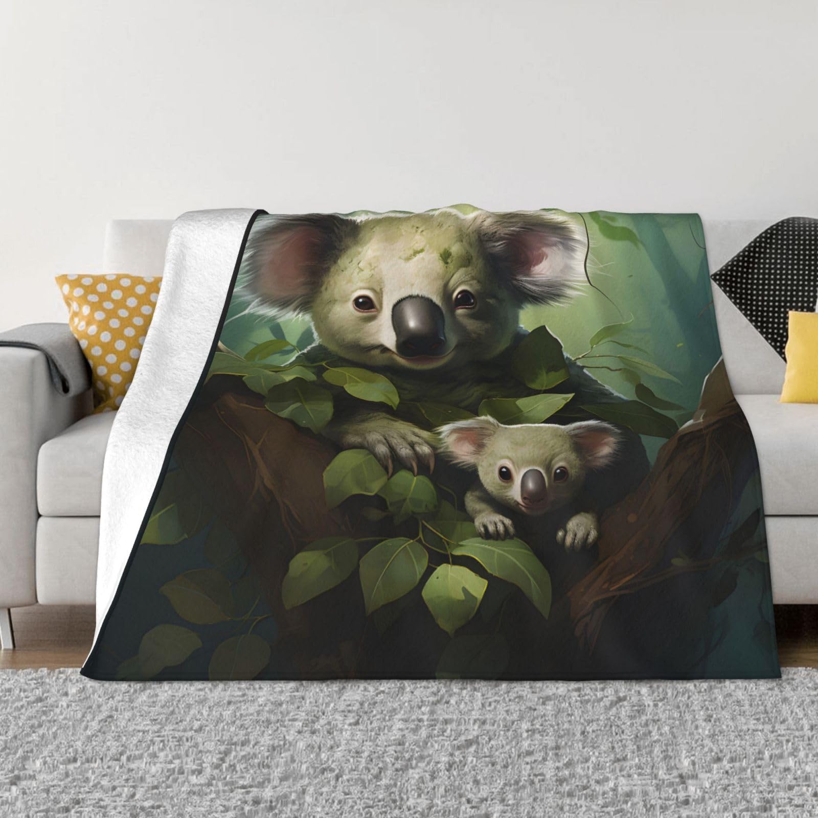 Couverture polaire koala mignon, le cadeau de naissance idéal en flanelle douce