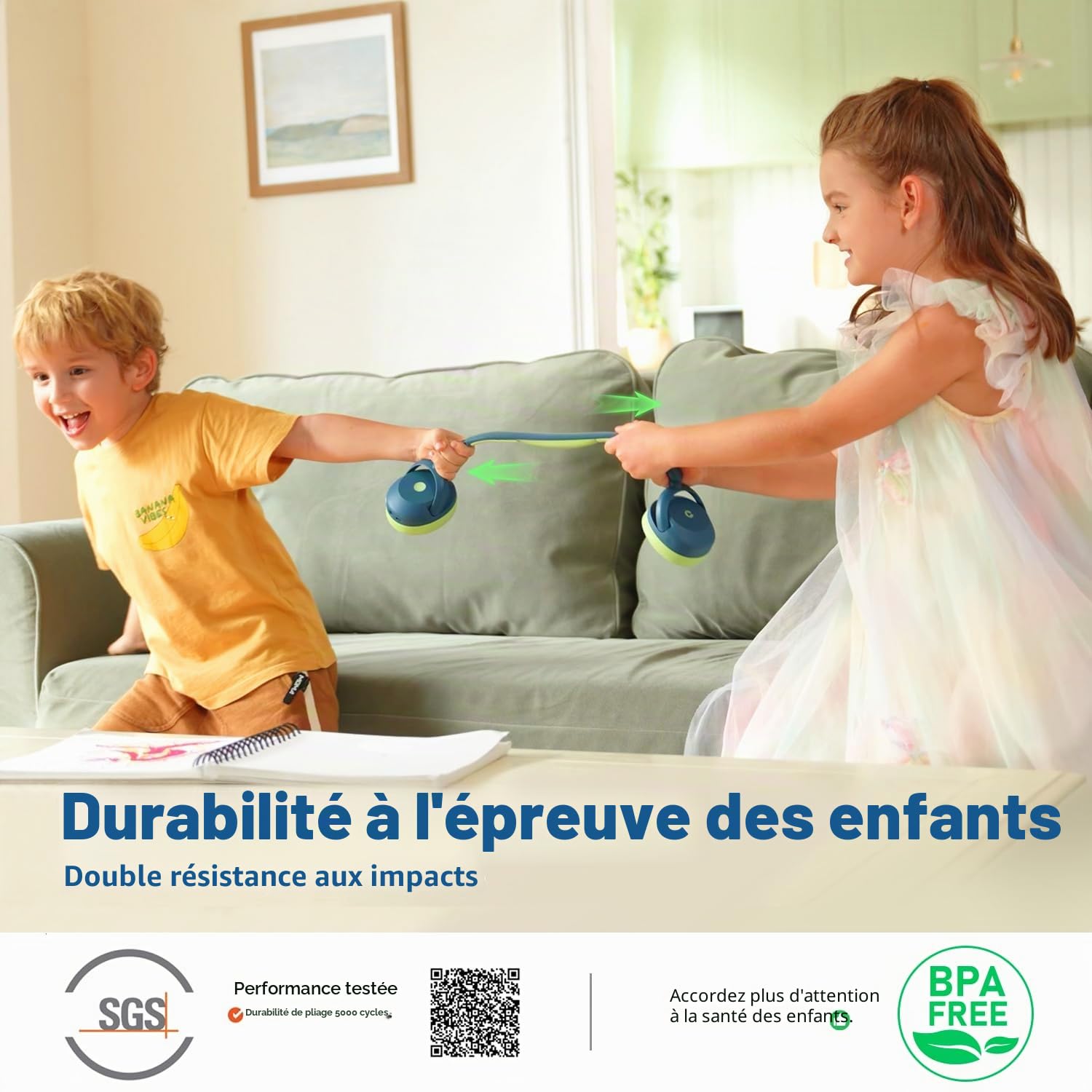 iClever BTH20 Casque Réduction De Bruit Active pour Enfants 60H d'Autonomie | SafeSound Tech3.1, Charge USB C, Câble AUX, Bluetooth 5.4, Primé et Résistant Écouteurs Enfants pour Tablette PC