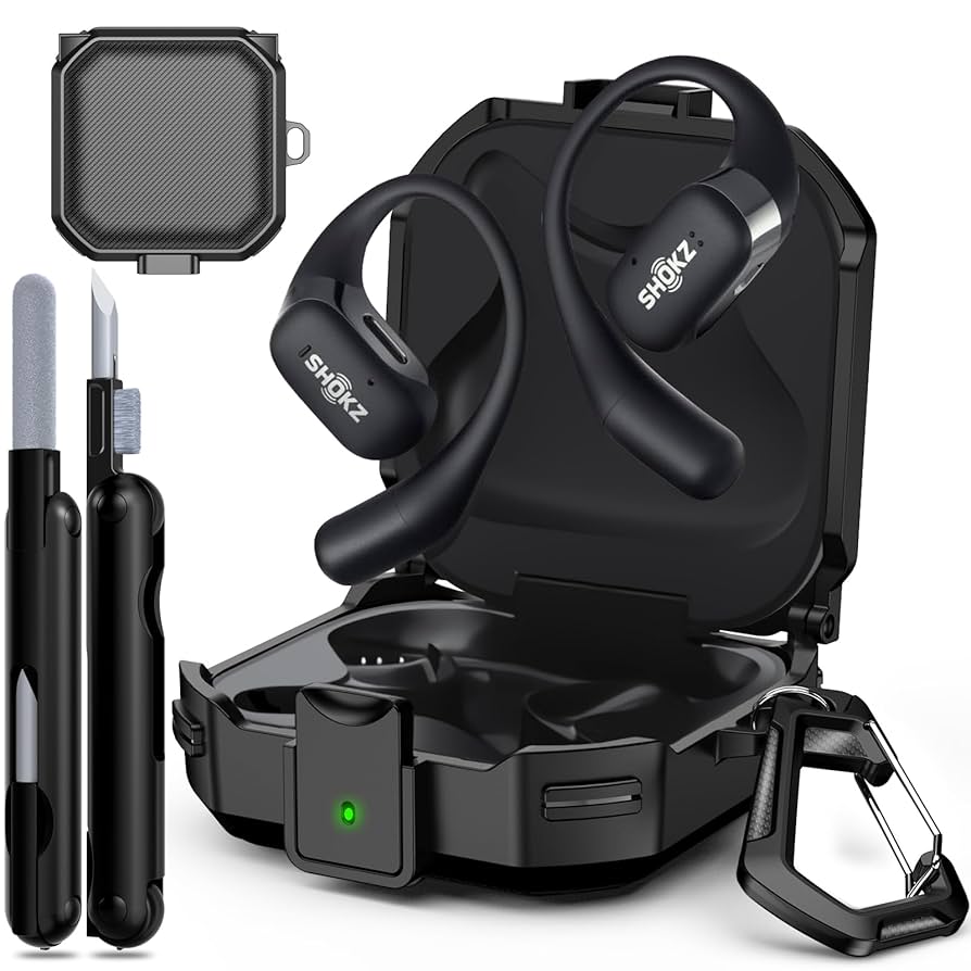 【カバー付】Shokz OpenFit SKZ-EP-000020 Free Shipping! Shokz OpenFit Air Black Open-Ear Wireless