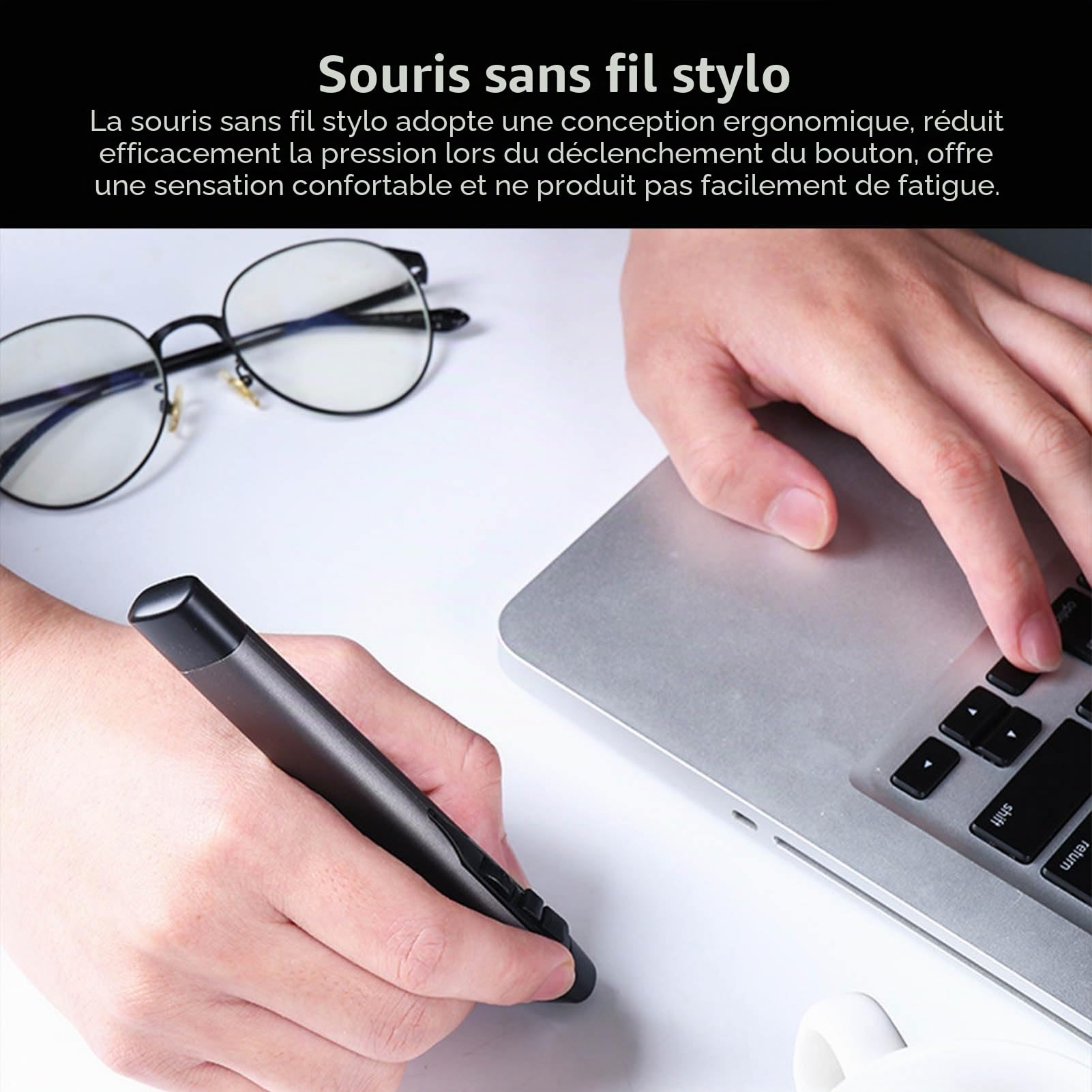 Jectse Souris à Stylet Optique Sans Fil - Mini Souris D'écriture Manuscrite USB 2,4 GHz Pour Ordinateur Portable