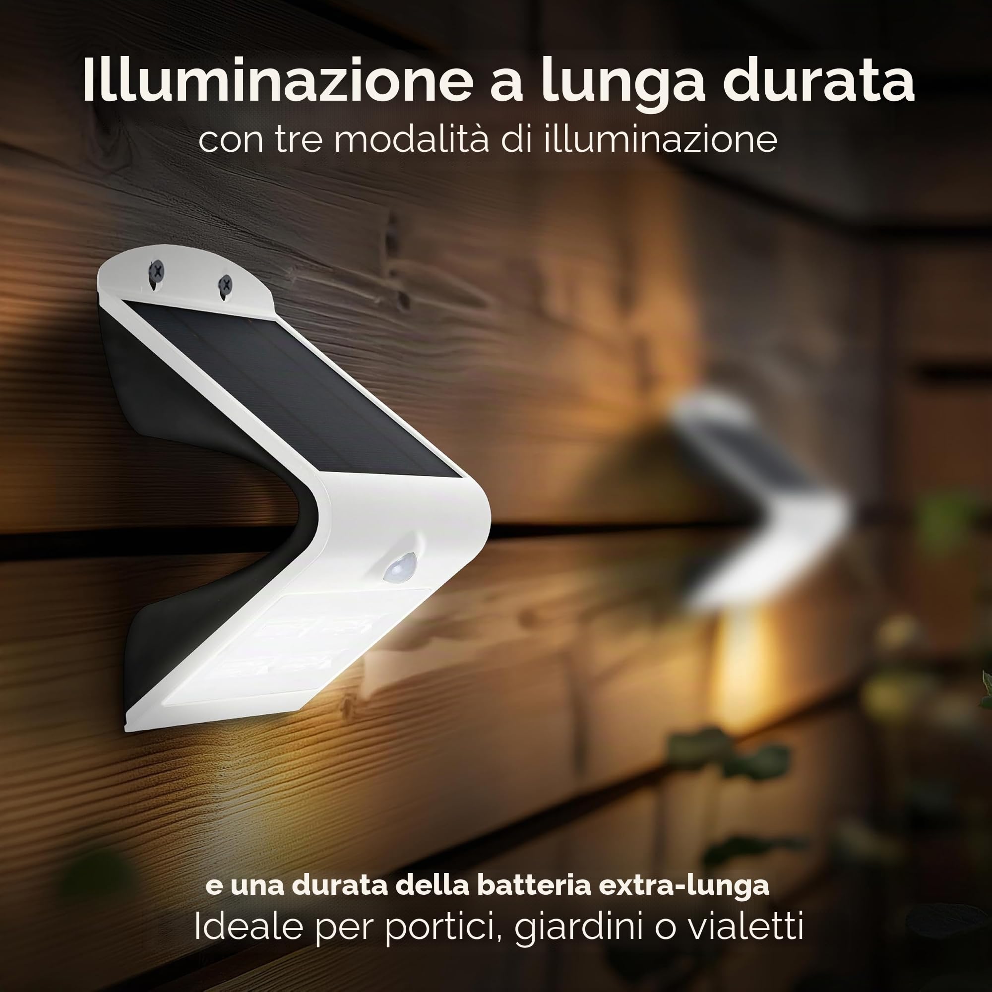 Luceco Solar Guardian applique angolare per esterni, con sensore di movimento PIR, 3,2 Watt, nero