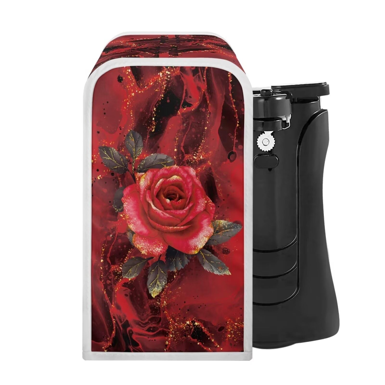 Kathyboom Red Rose Electric Can Opener Cover Dust Fingerprint Protection Can Opener Dust Cover Protective Covers for Small Kitchen Appliance Accessories