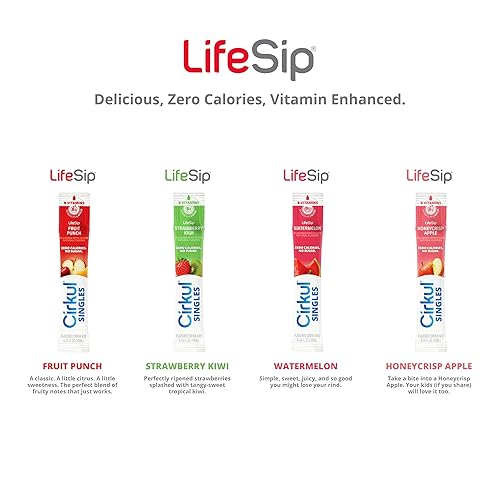 Miniatura 6 de LifeSip Cirkul Singles - Paquete de 24 variedades de agua con sabor a vitaminas B, sin azúcar, mezcla de bebida sin calorías