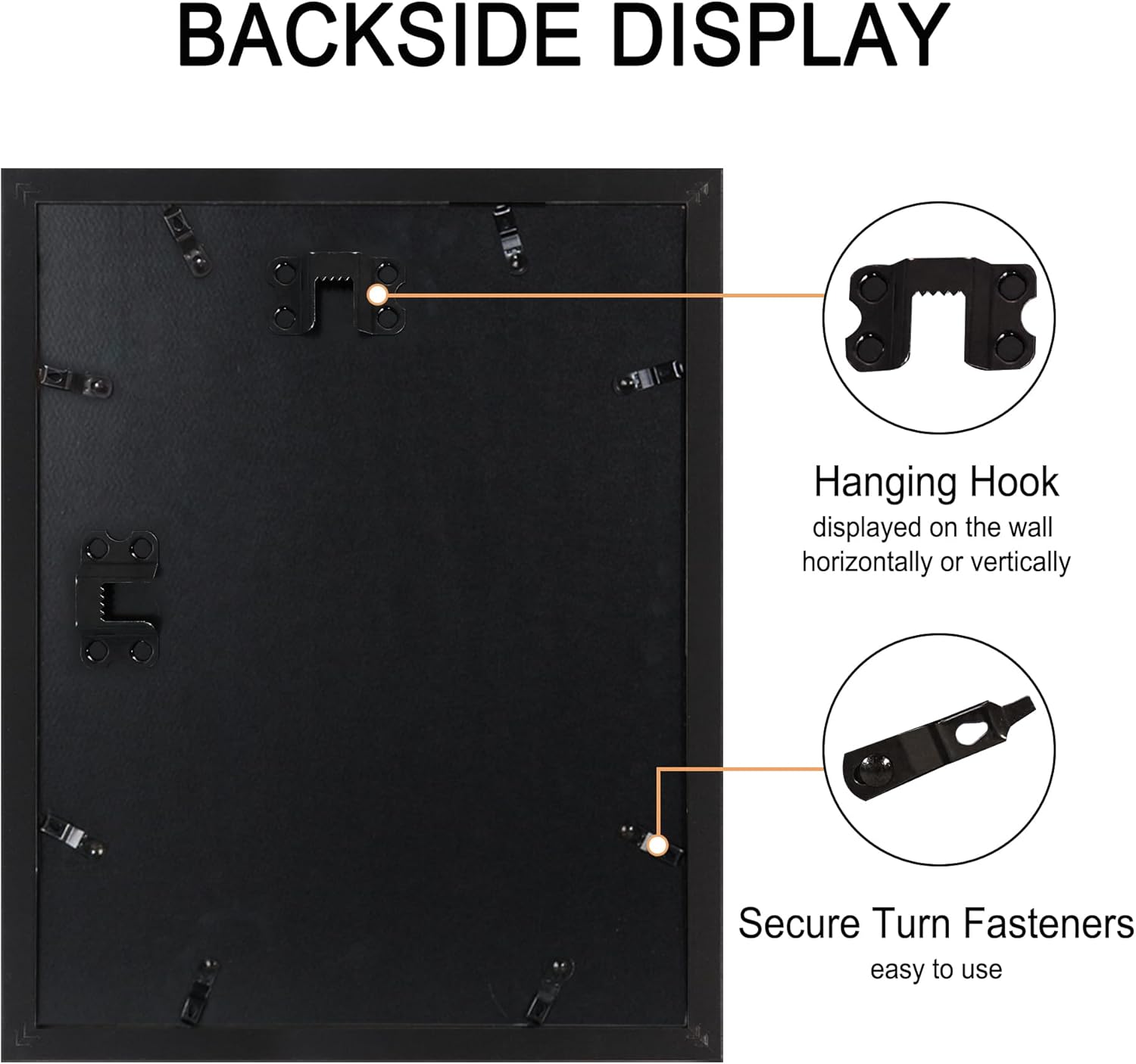 11x14 Picture Frame Set of 4, High Definition Real Glass, Display Pictures 8x10 with Mat or 11x14 Without Mat, Gallery Wall Hanging Photo Frames, Black