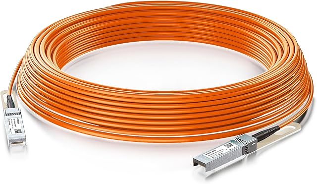10Gtek® 25G SFP28 SFP+ AOC Cable 10-Meter(33ft), 25GBASE Active Optical SFP Cable for Cisco SFP-25G-AOC10M, Ubiquiti UniFi, D-Link, Supermicro, Netgear, Mikrotik, ZTE Devices, Open Switch