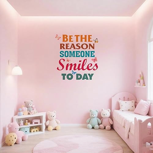 Miniatura 4 de Vinilo decorativo con texto en inglés «Be The Reason Someone Smiles Today», con texto en inglés «Be the Reason Someone Smiles Today», con texto en