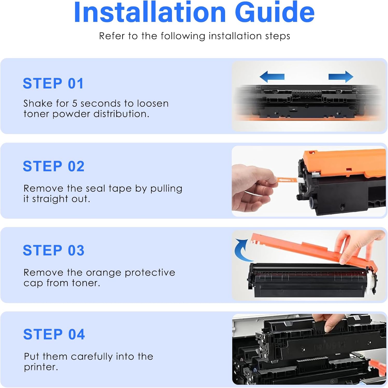 212A Toner Cartridges High-Yield 4 Pack for Color Laser Printer Jet Pro Enterprise M554, M555 Replacement for HP 212A 212X Toner with Chip for M554, M555 Series, MFP M578 Series Printer(C/M/Y/K)