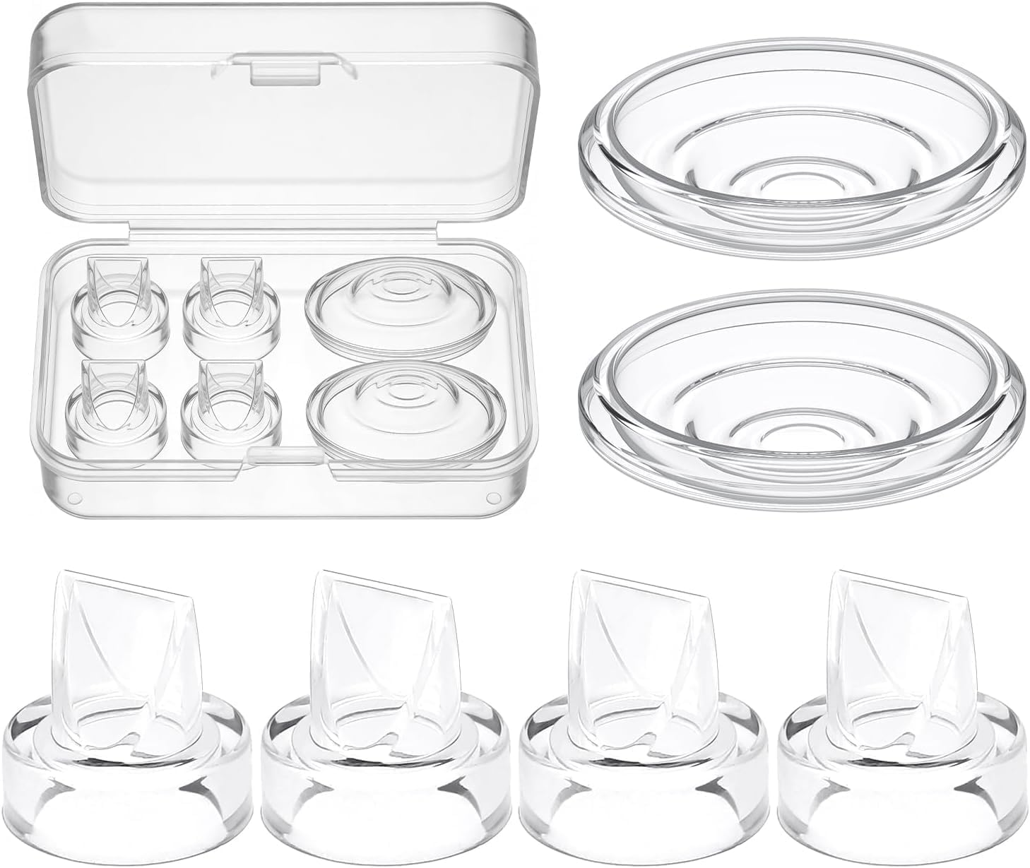 S9 Pro/S12 Pro/S9/S12 Duckbill Valve & Silicone Diaphragm Replacement Parts Compatible with Momcozy Wearable Breast Pump – BPA-Free Food-Grade Silicone Accessories (6 Pack: 4 Valves + 2 Diaphragms)