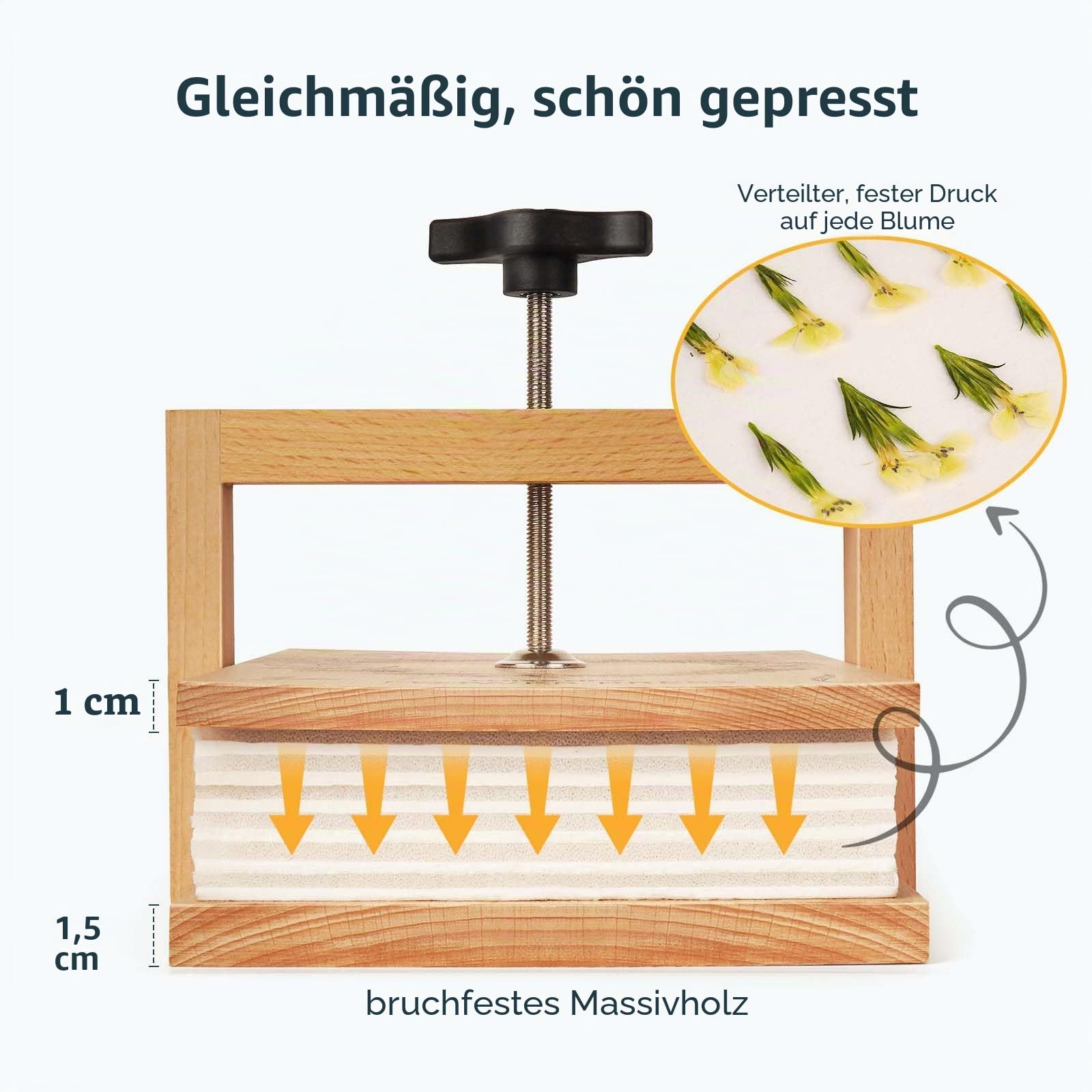 wisedry Blumenpresse-Kit, einfaches Pressen in einem Schritt, gleichmäßiger Druck, 6 Schichten, Blumenpresse-Kit von 27,4 x 17,3 cm für Kinder und Erwachsene, tolles Geschenk für Blumenliebhaber