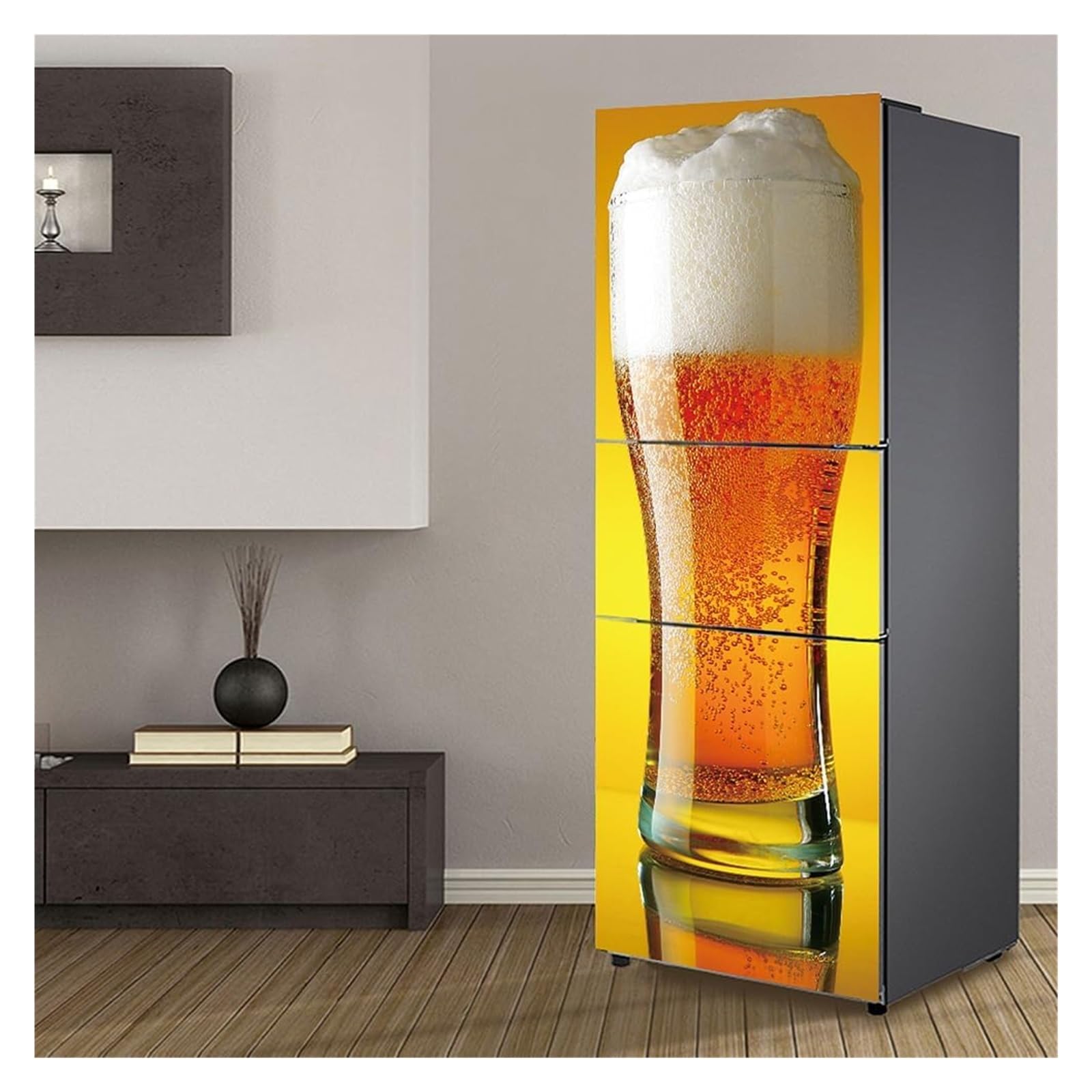 GDHKDDFL Minimalist, luxury-inspired fridge decals, Fridge Sticker Full Covering Door Covers Skins Wall Stickers for Kitchen Decal(M: 60x180 cm)