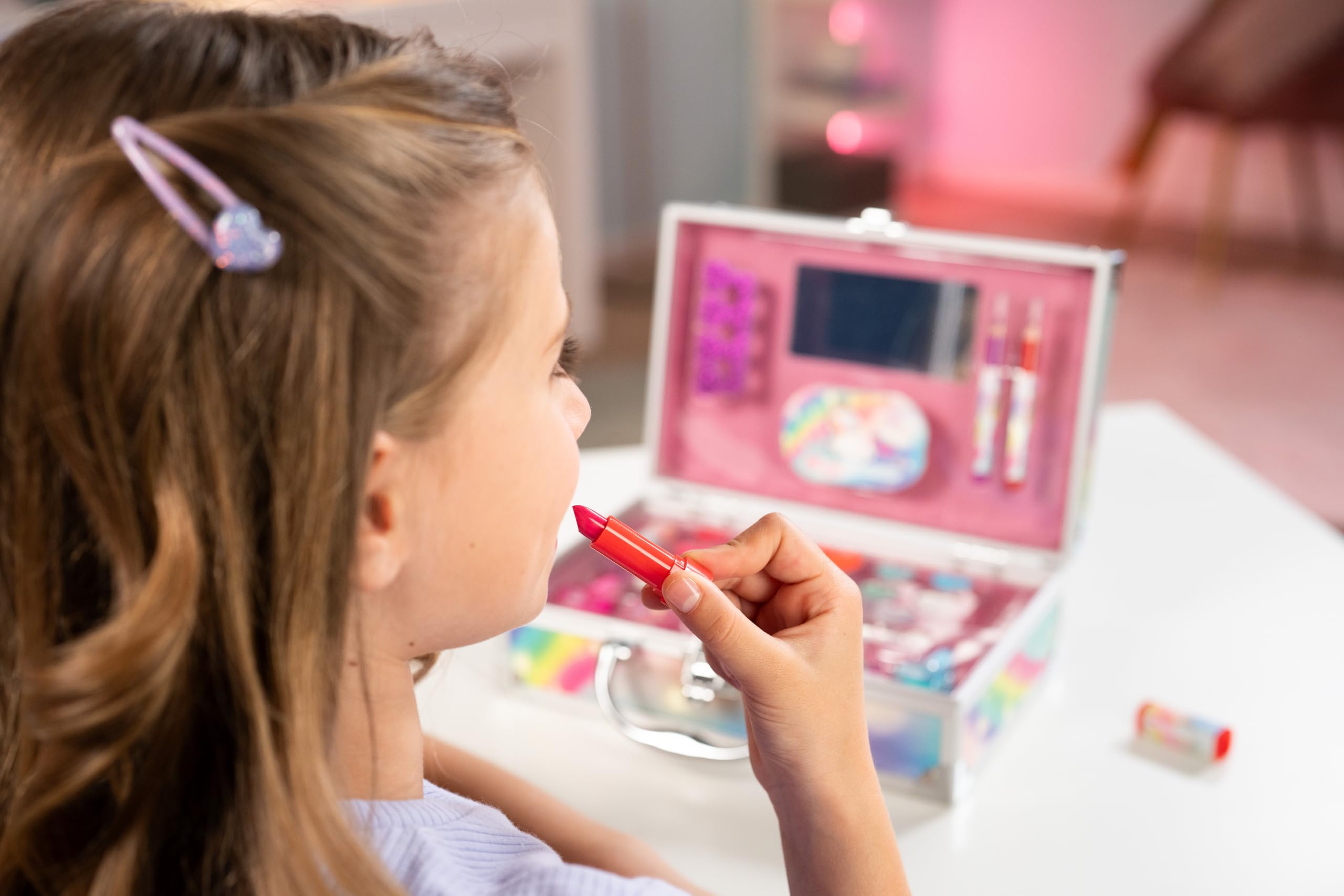 Nice Group - Magic Unicorn Case Make Up, Valigetta con Specchio e Set di Trucchi per Bambini