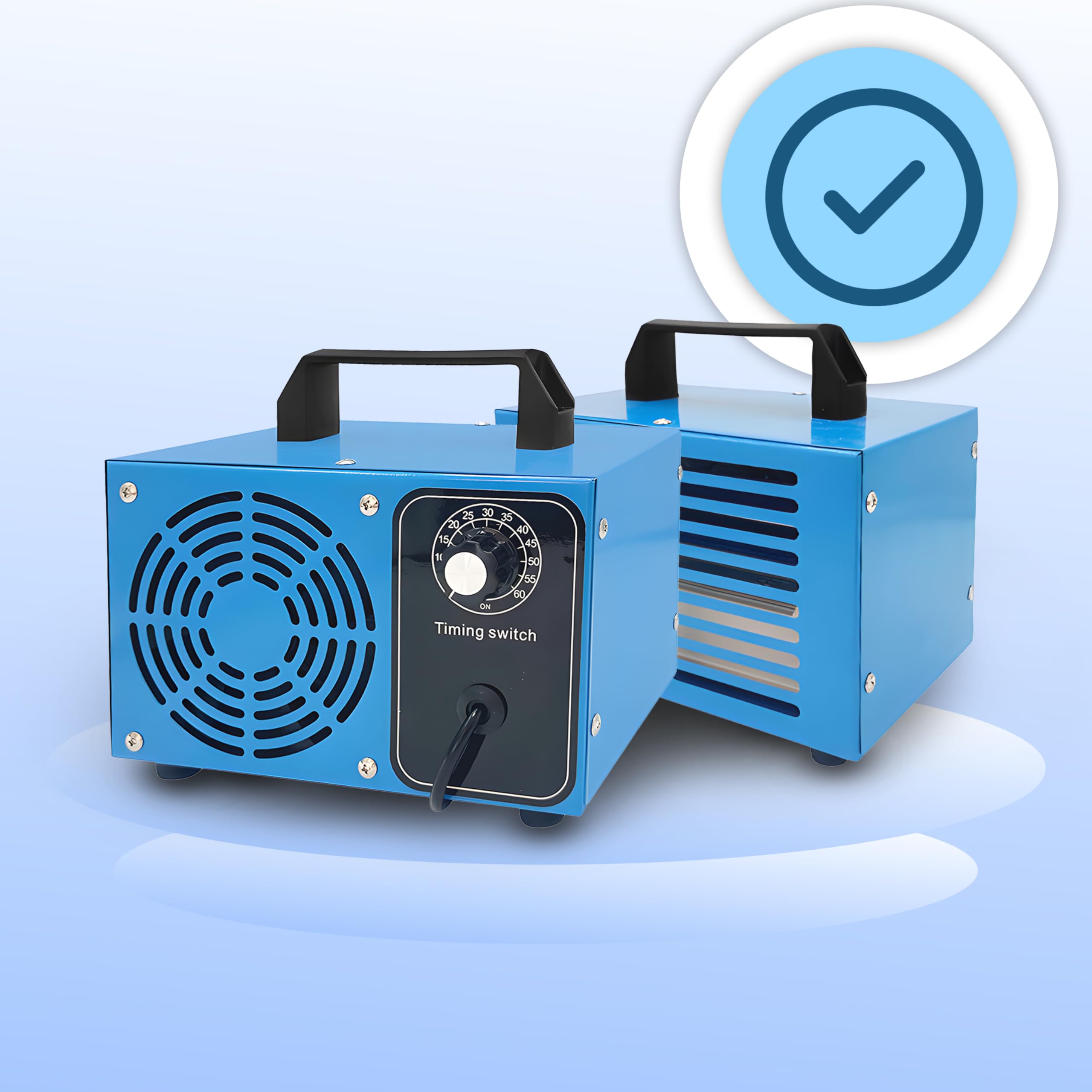 Retoo Generatore di ozono 60000 mg/h, 140 W, flusso d'aria 200 m3/h, purificatore d'aria O3 con timer di 60 minuti, dispositivo di ozono, ozonizzatore, eliminatore di odori, neutralizzatore di