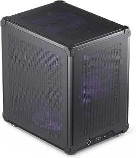 JONSBO C6 Black Mini Micro ATX Mesh PC Case - Tool-Free Compact Desktop Chassis, 255mm GPU Support, 75mm Cooler, Superior Airflow