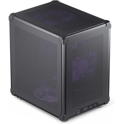JONSBO C6 Black Mini MATX Mesh PC Case,Simple Compact Desktop Micro ATX Chassis,Upper Cover/Side Panel Tool-Free Open pc case, ATX Power Bite (L185mm Max.),Support 75mm CPU Cooler,GPU200-255mm