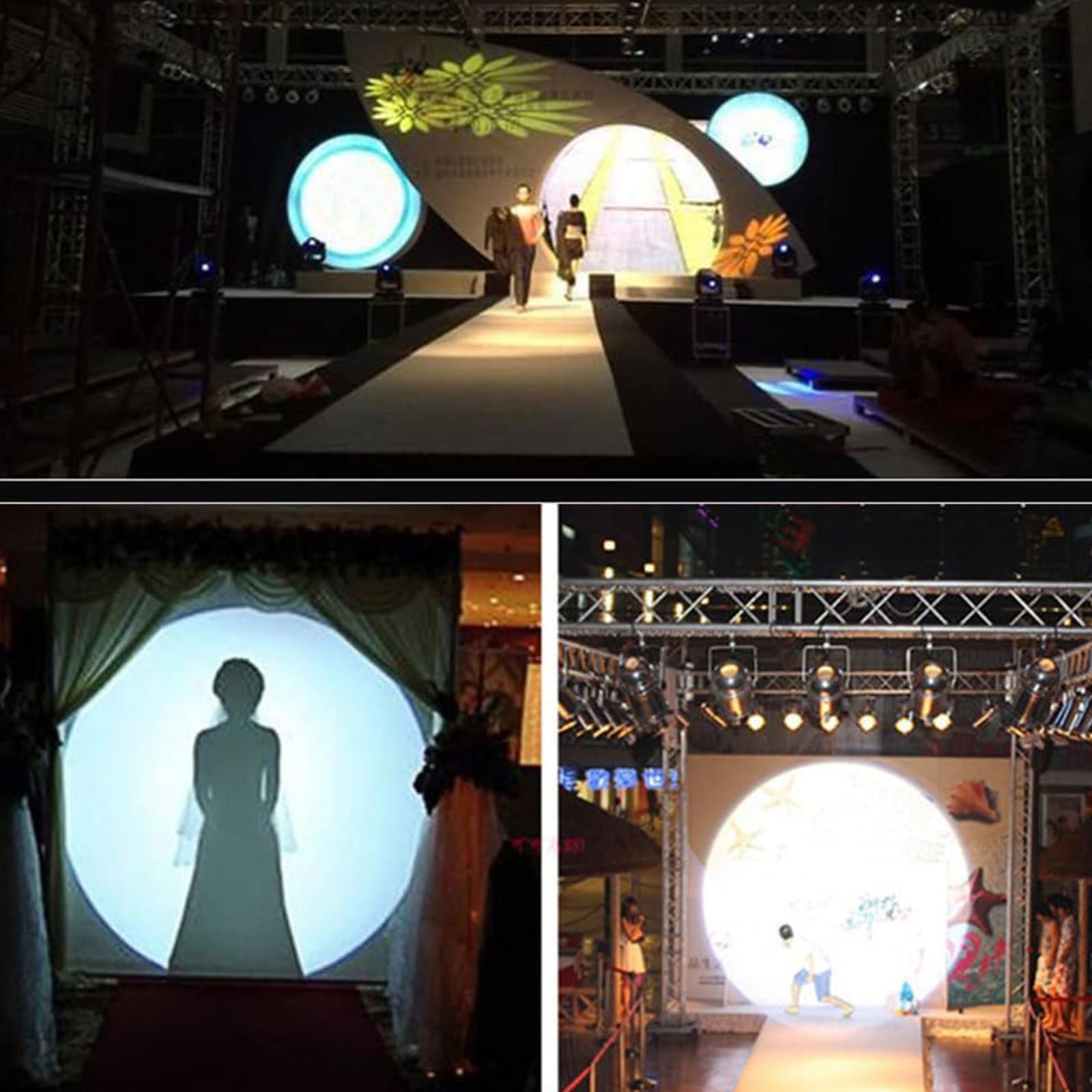 Luce per immagini a LED, faretto da palcoscenico, luce di tracciamento per studio di danza da 30 W/60 W, apertura/nitidezza regolabili, per luce di tracciamento di personaggi, cantanti, presentatori