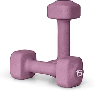 Tone Fitness Neoprene Dumbbell Weight Pairs with Anti-Roll Square Head | Multiple Options