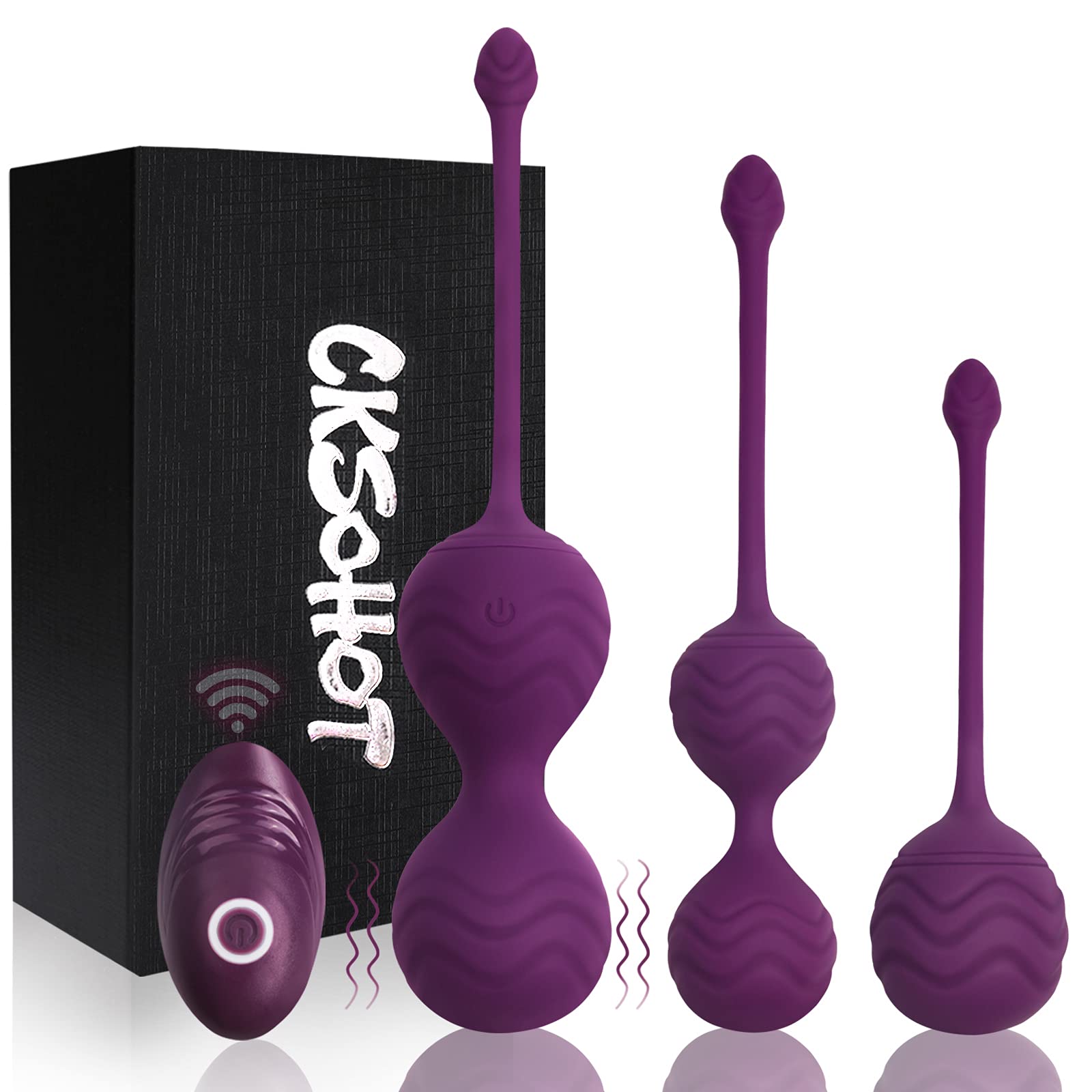 CKSOHOT Balls China Flooring Cone for Health Training Equipment 3 Balls Chinese Exercise with Remote Control for Women Beginners and Advanced Purple