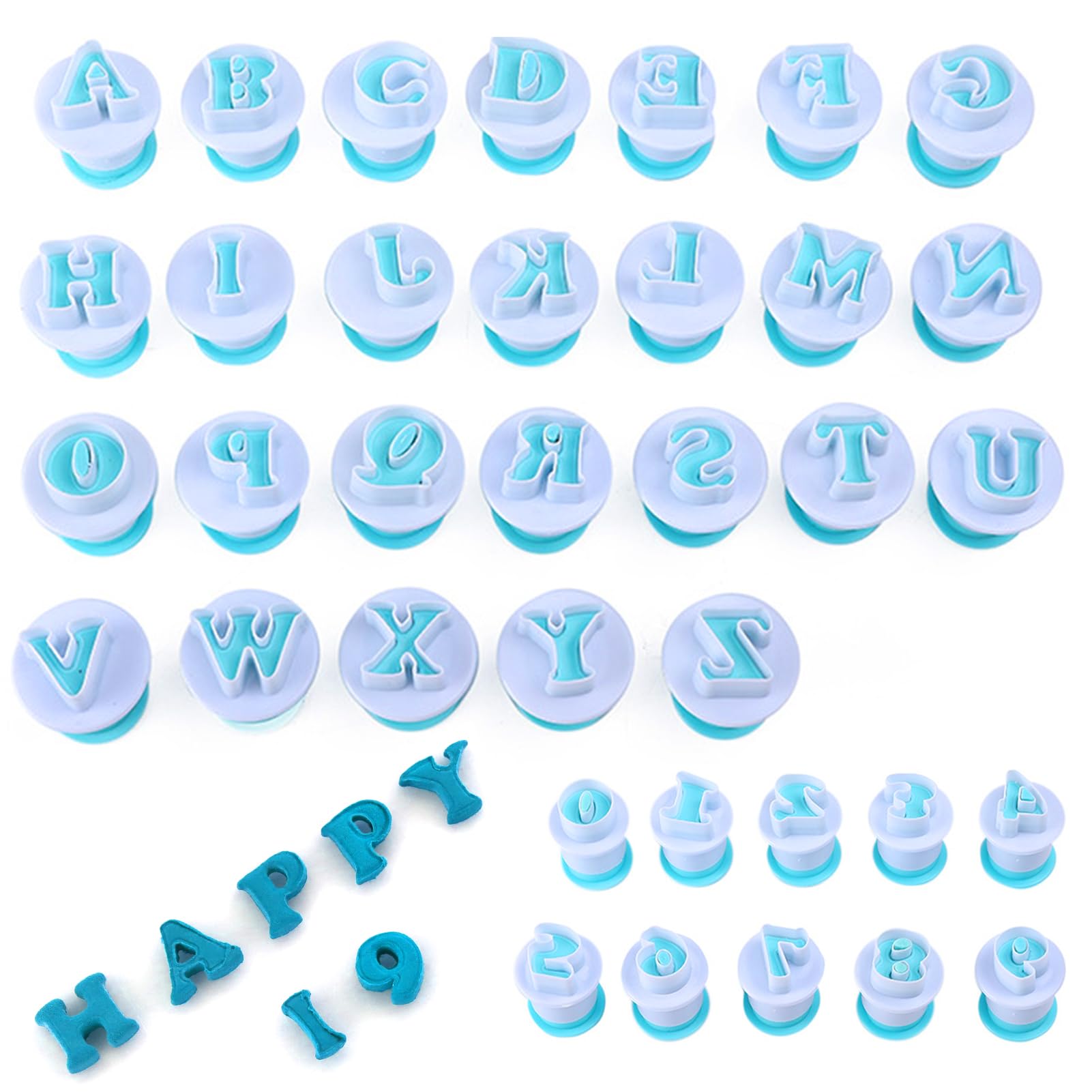 36 Stk Buchstaben Ausstecher FüR Fondant Ausstecher,Zahlen Fondant Ausstecher Backen ZubehöR Alphabet Kuchendekoration BackzubehöR Set Auswerfer Stempel Keks Marzipan(Wiederverwendbar) Küche, Haushalt & Wohnen