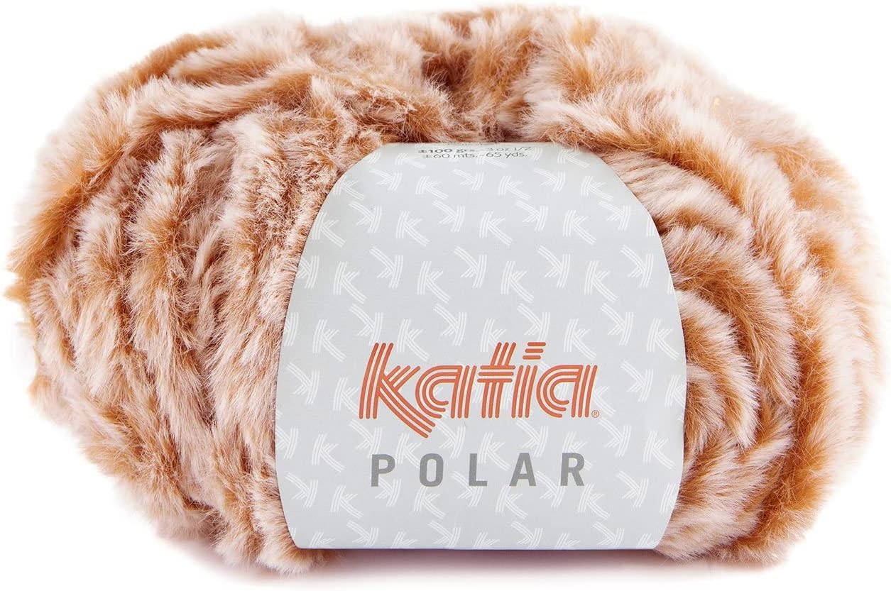 Polar is a very soft and fluffy hair yarn in colours from 80 to 87. For knitting with 7-8 or 6-8 crochet needles (White Camel (102))