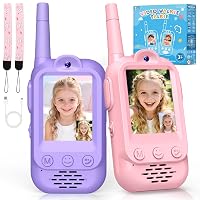 iKidiki Walkie Talkie Bambini Ricaricabili, Regalo Bambina 3 4 5 6 7 8 Anni Walkie