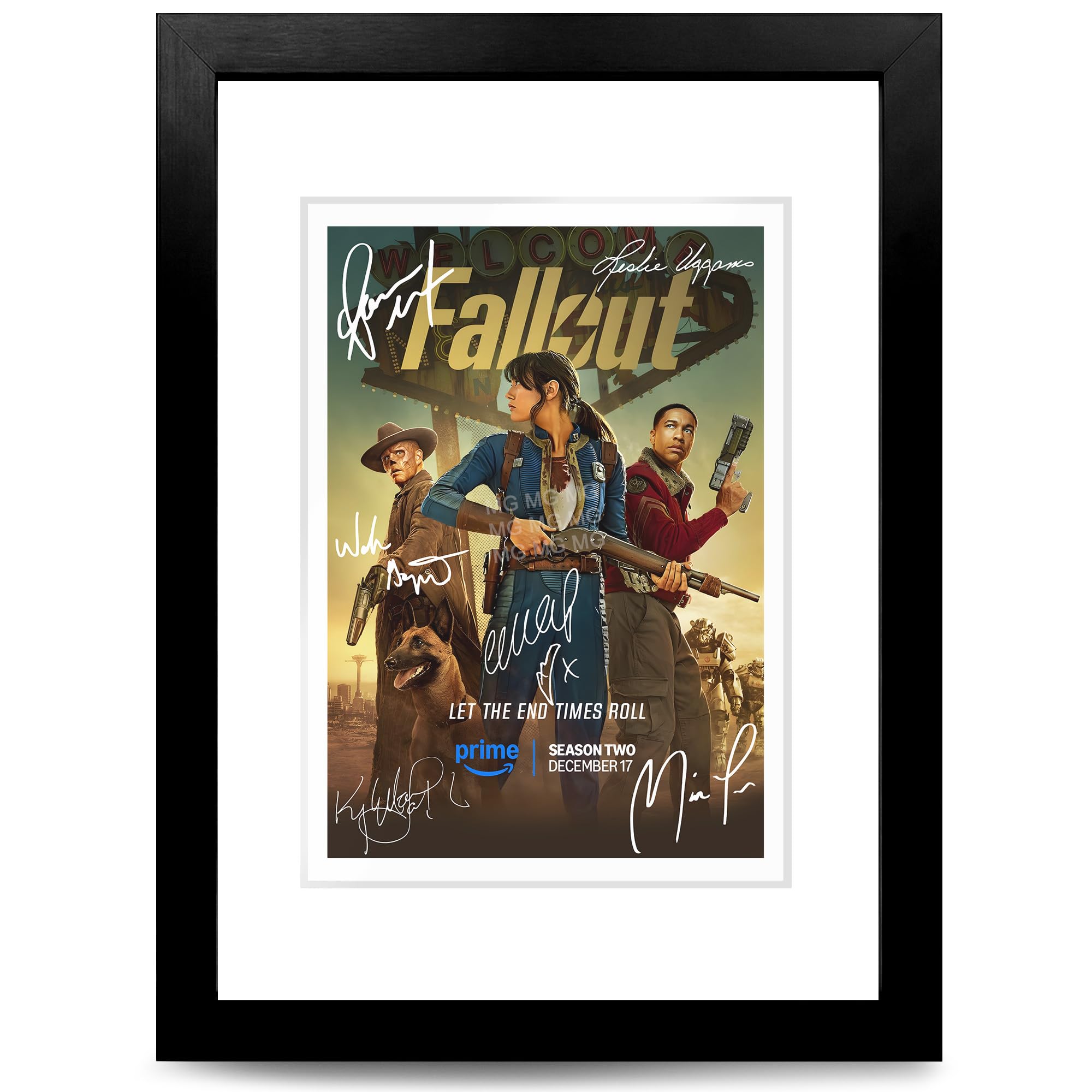 Fallout cast signed autograph poster photo print framed memorabilia tv show series gift Ella Purnell Aaron Moten (Fallout 2, A4 Black Framed & Mounted)