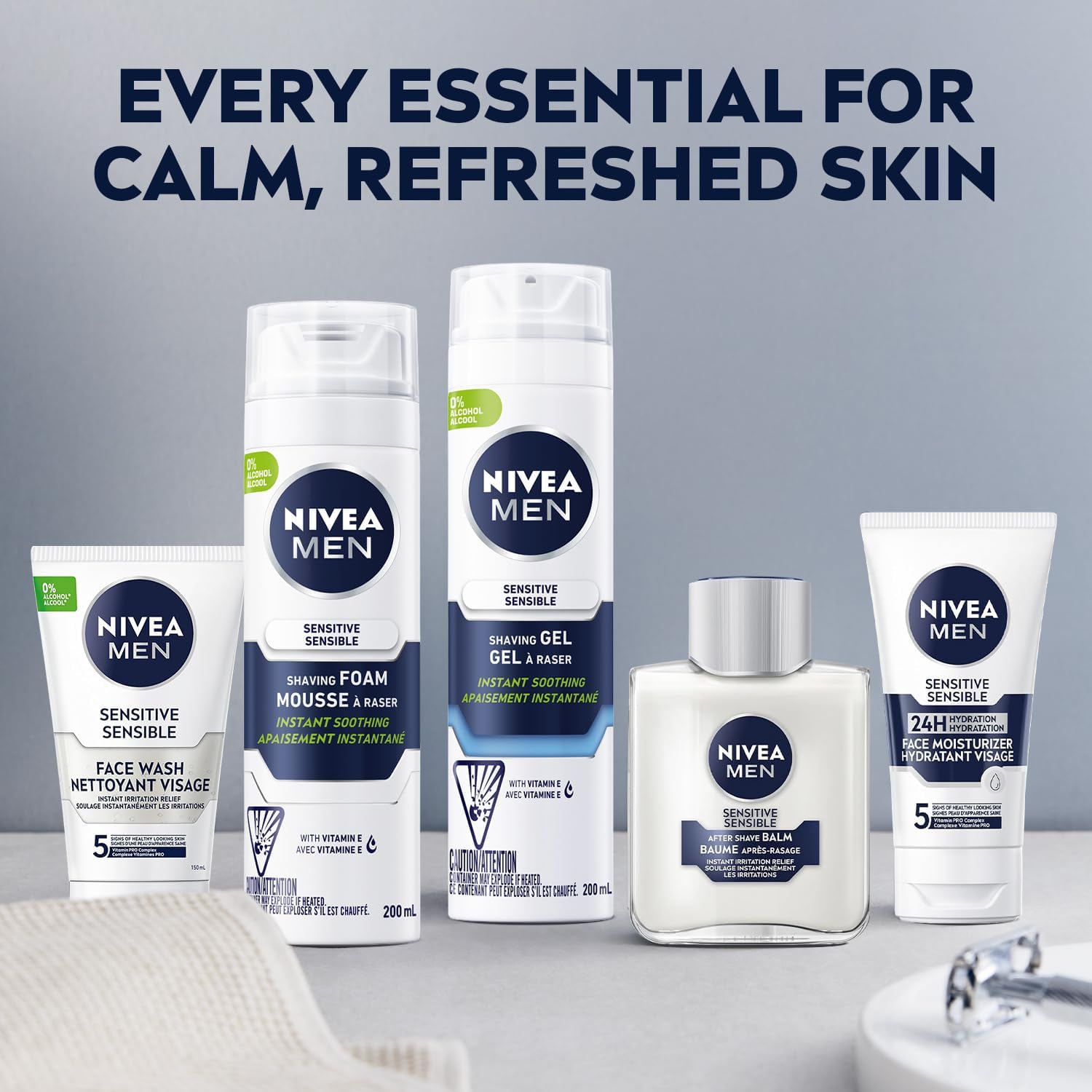 Nivea Men's 6.7-ounce Sensitive Shaving Foam Pack of 1 - Image 5