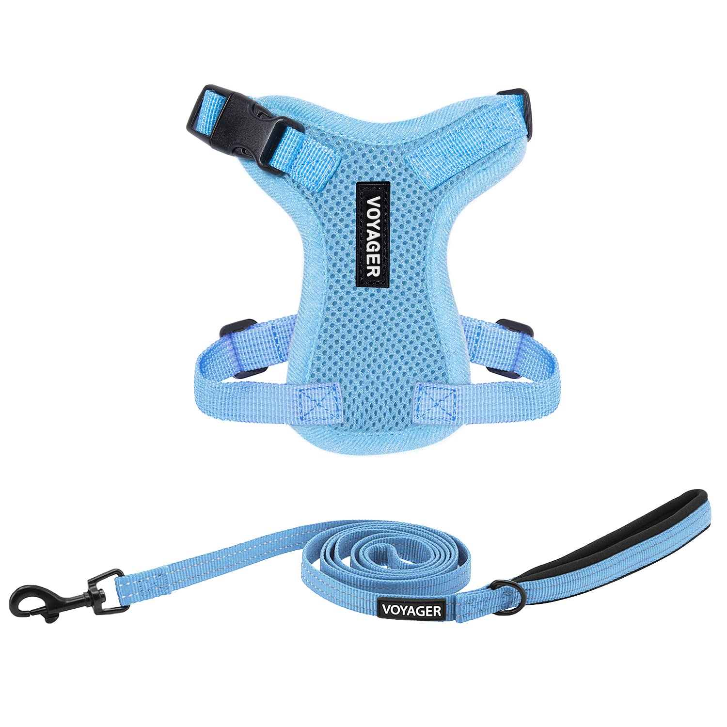 Voyager Escape Proof Cat Harness and Leash Set with Reflective Stitching, Neoprene Handle 5ft - Supports Small, Medium and Large Cats, Kittens for Walking by Best Pet Supplies - Royal Blue, S — view 10